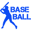 Baseball silhouette in flash blue