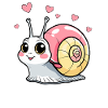 Cute heart-snail