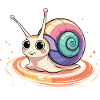 Regenbogen-Schnecke im Wirbelzauber