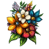 Bouquet d’explosion de couleurs
