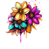 Bouquet Aquarelle Néon