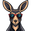 Cool Kangaroo Red Glasses