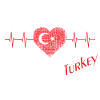 Turkish Heart with Flag and ECG