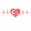 Turkey heartbeat flag motif
