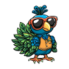 Pfau Vogel Comic Urlaub