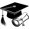 Graduation cap and diploma