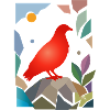 Red Dove on Stone Bird Design