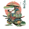 Alligator samouraï en armure Sunset