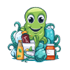 Oktopus Einkaufsglück