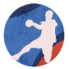 Basketball silhouette in retro pop