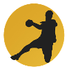Basketball-Silhouette im Sonnenkreis