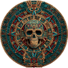 Aztec Calendar Skull