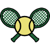 Tennis Racket Ball Retro Crest