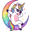 Regenbogen-Einhorn-Mond-Rille