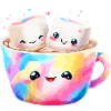 Kunterbunte Marshmallow Kaffeetasse