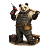 Handwerker Papa Panda Akkuschrauber lustig