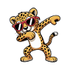 Leopard with sunglasses dance
