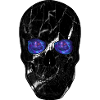 Cosmic skull with galaxy eyes