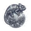 Caméléon sur la boule disco