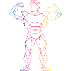 Geometric Fitness Bodybuilder Lines Design