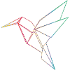 Geometric Hummingbird Lines Design