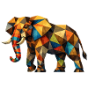 Bunter geometrischer Elefant