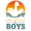 Outnumbered by Boys Retro Duck