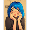 Blue Haired Surprise Portrait