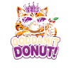Cat King with Donut and Crown