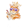 Königskatze mit Cocktail – Goddammit Donut