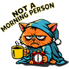 Cat grouch in dressing gown