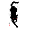 BAKENEKO – Red-Eyed Demon Cat Sumi-e