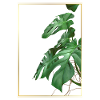 Monstera leaves in gold frame