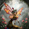 Steampunk fairy with wings