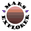Mars Planet Sunset with Rockets