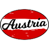Austria Script Logo on Red