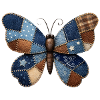 Patchwork Denim Butterfly