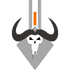 Demonic skull in the shield