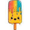 Bonheur aux glaces arc-en-ciel