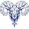 Geometric ram's head polygon