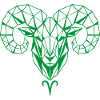 Geometric Ram Head Green
