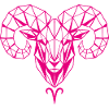 Geometric Pink Ram Head