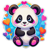 Rainbow Heart Panda