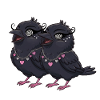 Raven Girls with Heart Necklaces