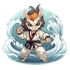 Wave fighter in karate gi