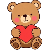 Bear with Red Heart Gift