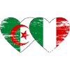Algeria Italy Flag Heart Used