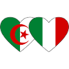 Algeria Italy Flag Heart Used