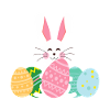 Pastel Easter Bunny with Eggs