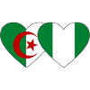 Algeria Nigeria Flag Heart Used